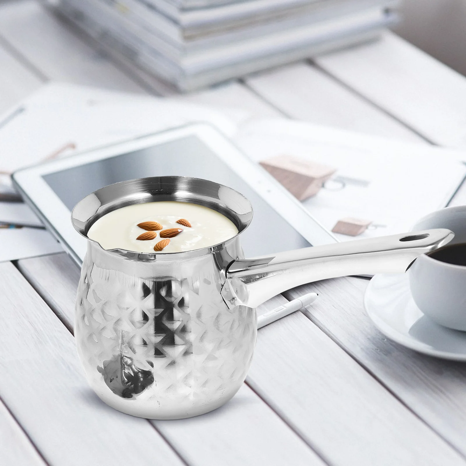 إبريق مزبد من الفولاذ المقاوم للصدأ 500 مللي كوب فني للحليب لأداة كابتشينو لاتيه ملحقات القهوة إبريق تبخير المطبخ #3