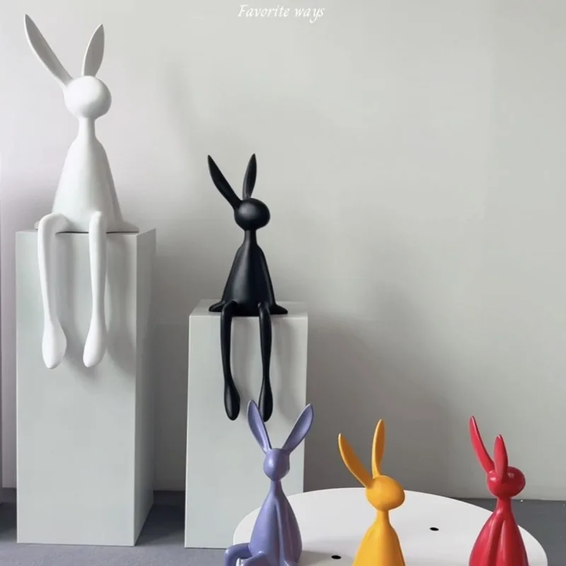 Light Luxury Highend Black Rabbit Sitting Ornament Living Room Entrance StudyRoom TVCabinet Wine Cabinet Background Wall Desktop