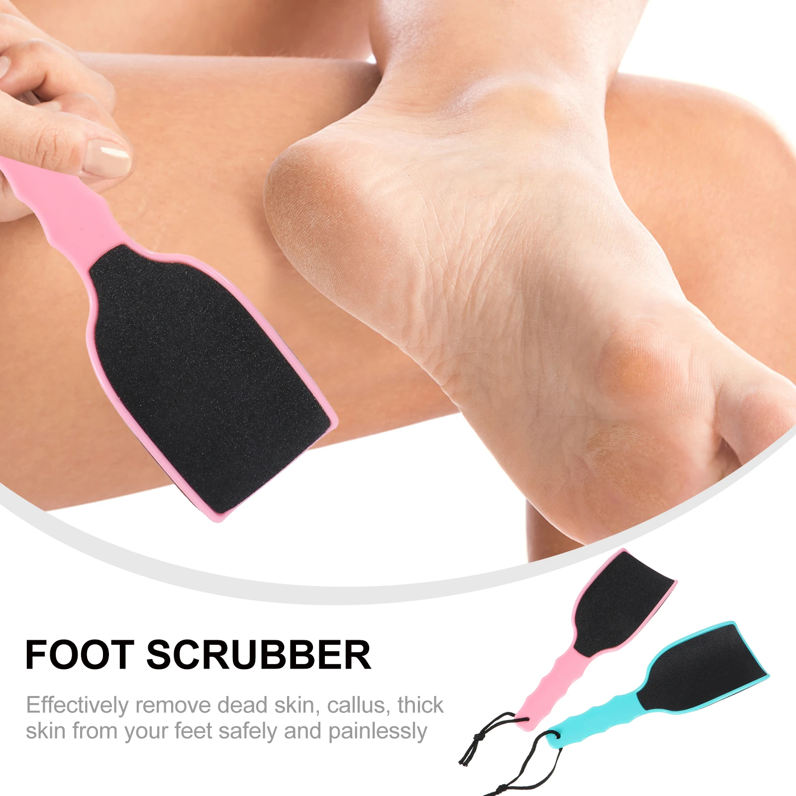 

2pcs Foot File Callus Remover Double Sided Pedicure Tool Scrubber Ergonomic H Comfortable Grip Dead Skin Removal Durable