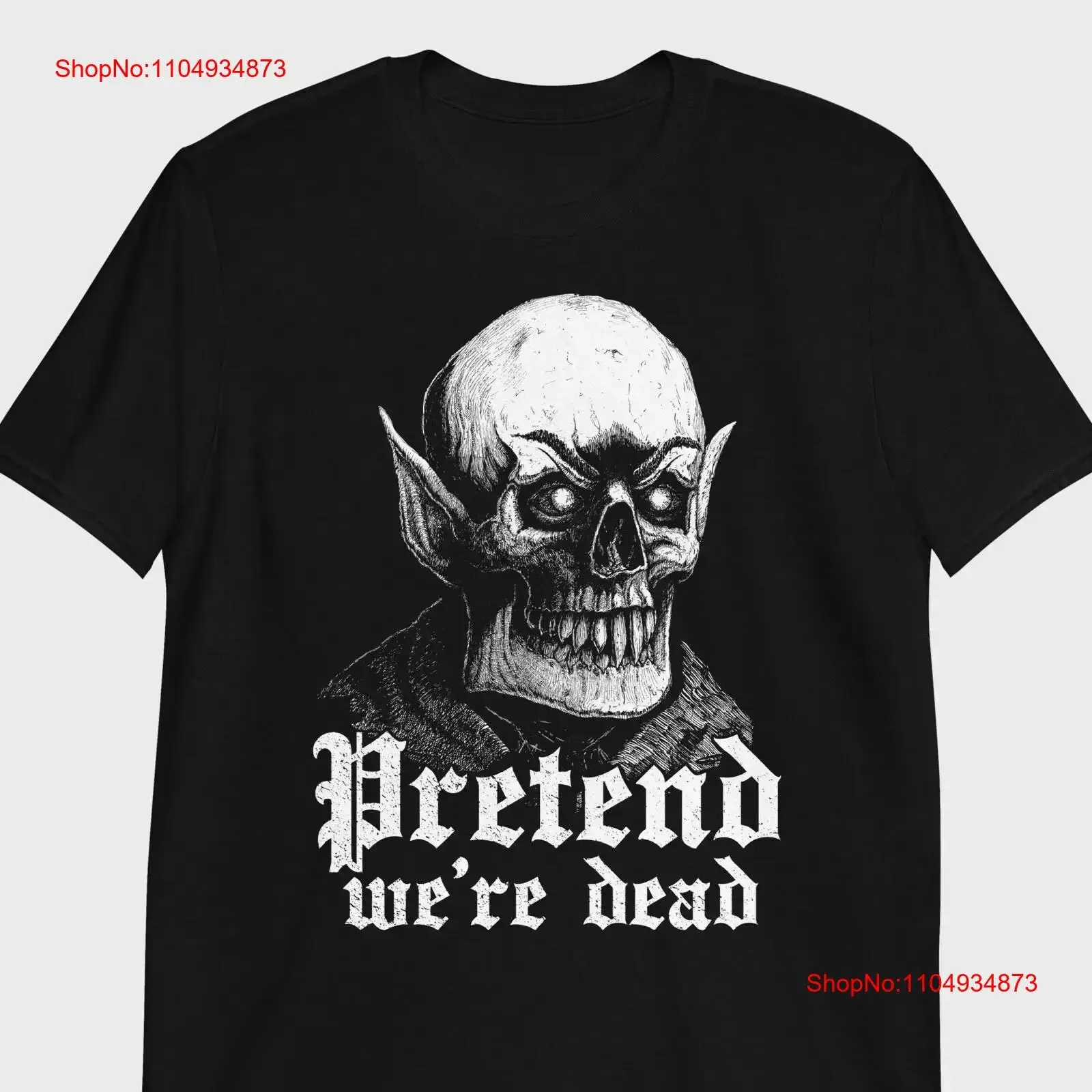 

Cute Spooky Vampire Skull T Shirt Introvert Goth Halloween Everyday vintage Washed Casual Versatile Stylish Soft homme