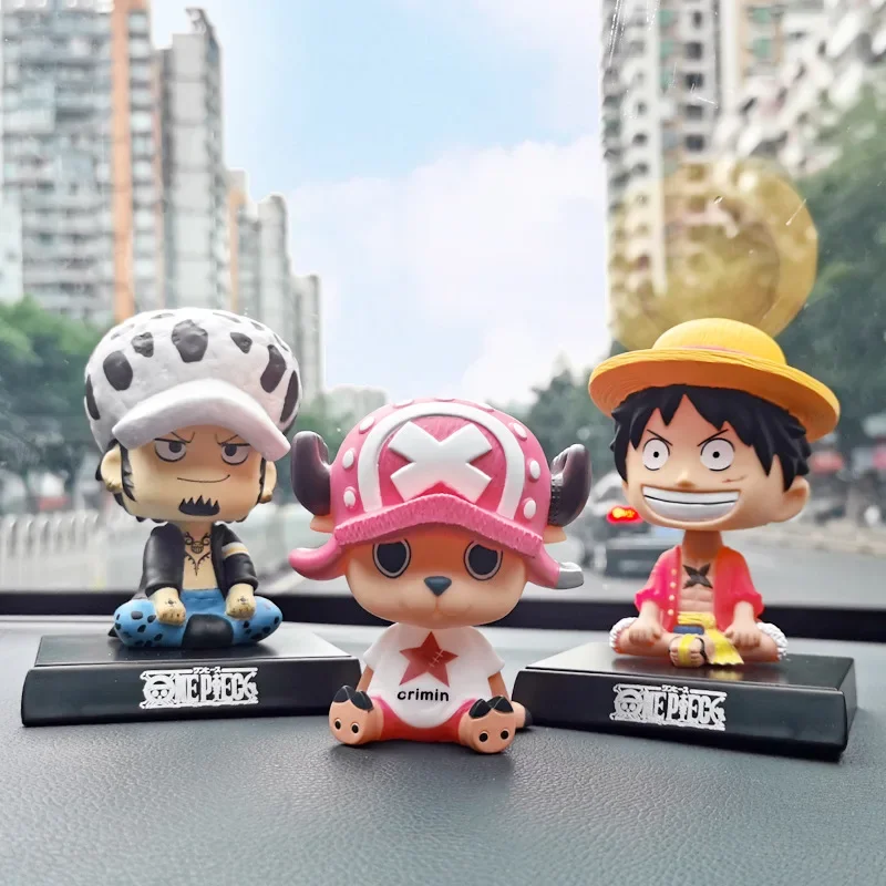 One Piece Monkey D Luffy Bobble-head Car Decoration Figure Chopper Action Figures Ornaments Auto Interior Decoration Supplies