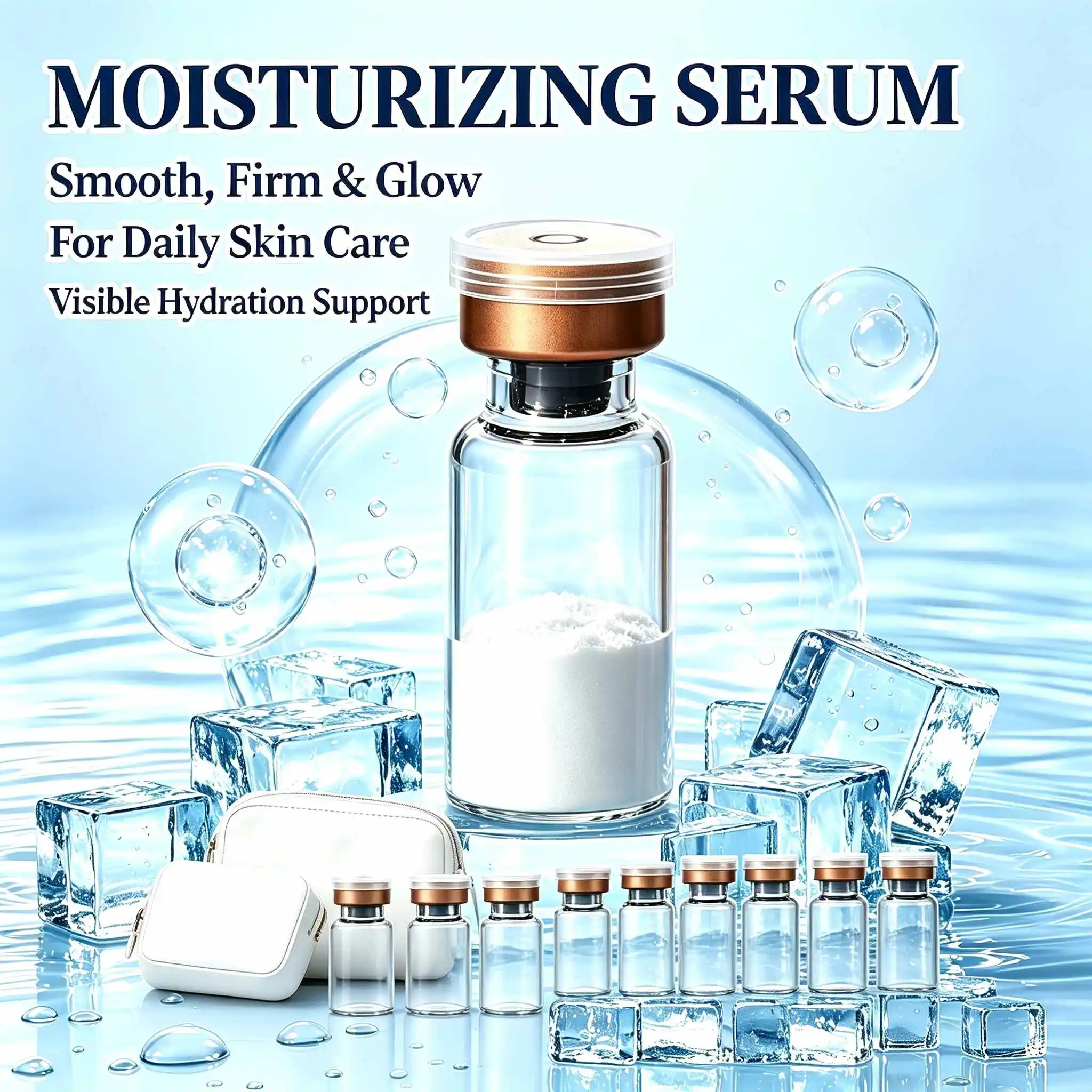 (Random Cap Colors)   Lyophilized Powder 10 vials/1 box Facial Home Skin Care Repair Skin Freeze Dried Powder