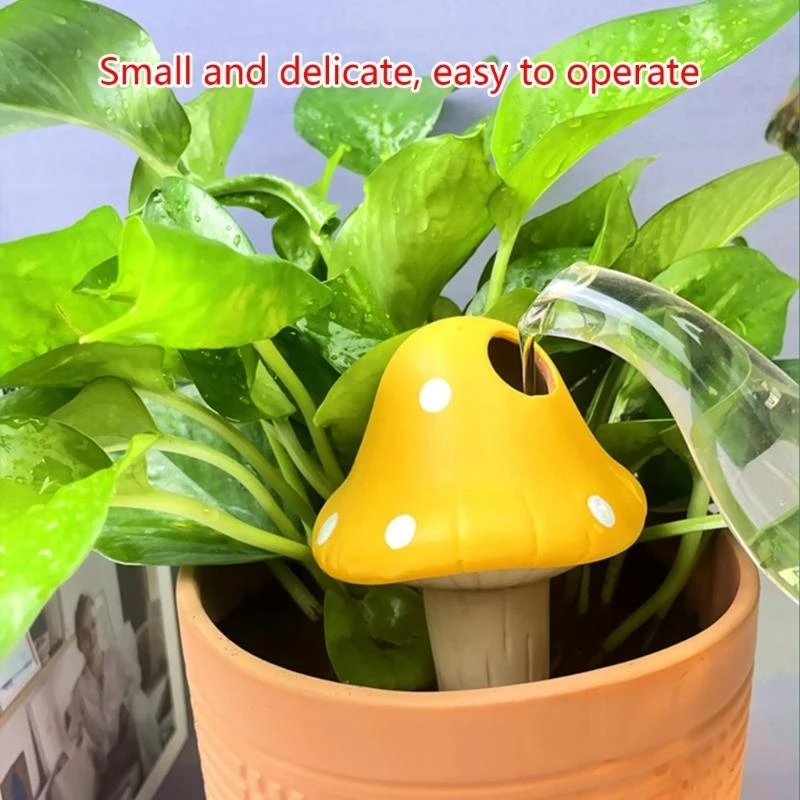 4pcs Watering Spikes Decorative Ceramics Mushroom Automatic Plant Waterer for Indoor Outdoor Potted Hanging high quality