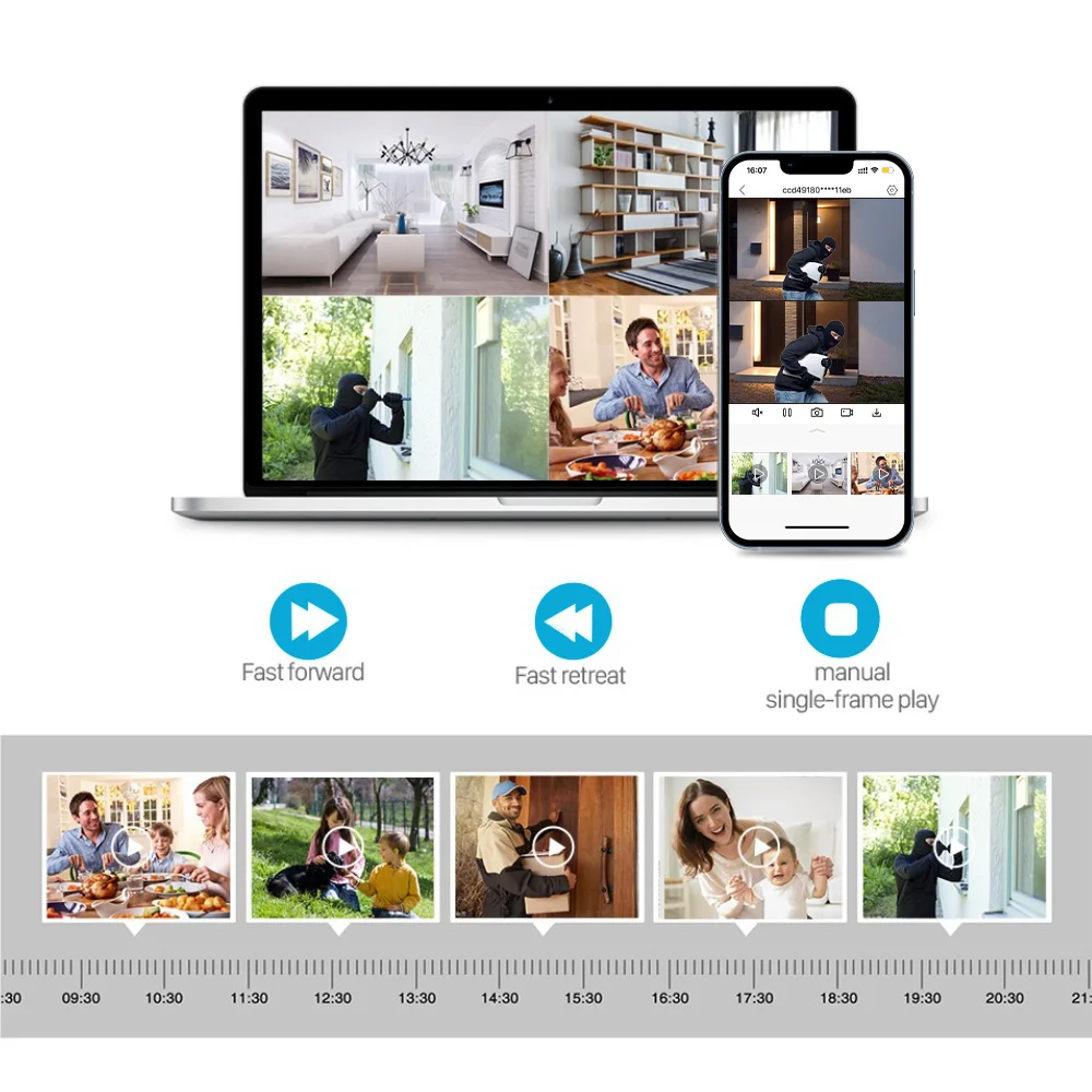 Techage H.265 3MP 4CH PTZ WiFi مجموعة كاميرا الأمن الذكية AI كشف الإنسان CCTV نظام مراقبة الفيديو تنبيه البريد الإلكتروني P2P #4