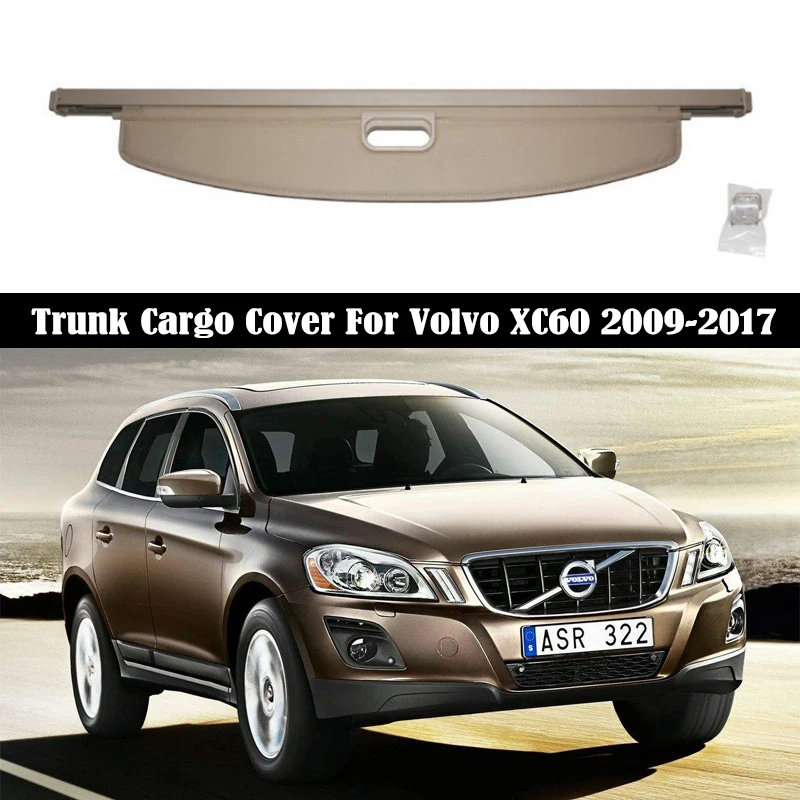 

Trunk Cargo Cover For Volvo XC60 2009-2017 Security Shield Rear Luggage Curtain Retractable Partition Privacy Car Accessories