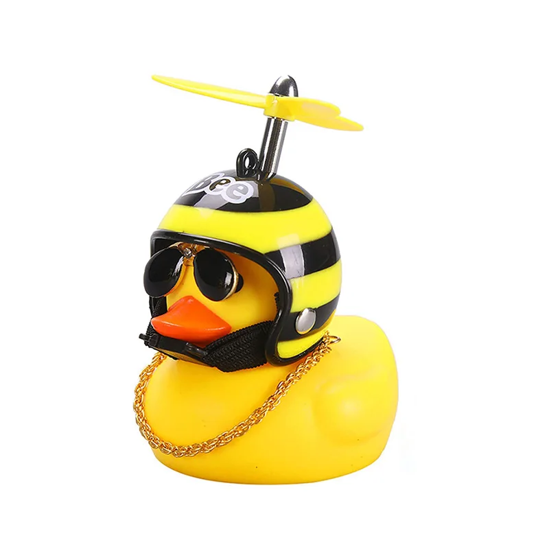 AliExpress NONE Car Duck With Helmet Broken Wind Pendant Small Yellow Duck Road Bike Motor Helmet Riding Cycling Accessories Without Lights