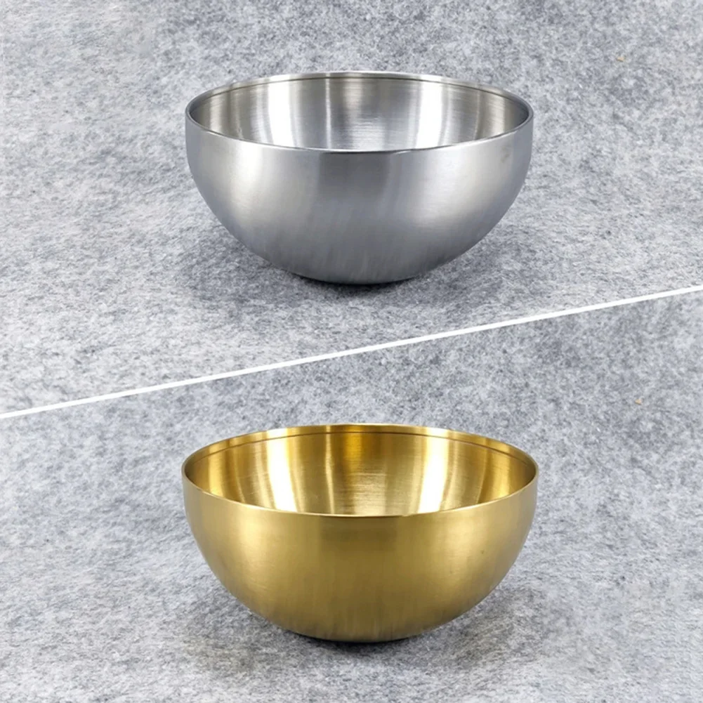 Gold Stainless Steel Fruits Salad/Bowls Soup /Rice /Noodle /Ramen Bowls Kitchen Tableware Utensils Food Container Mixing Bowls