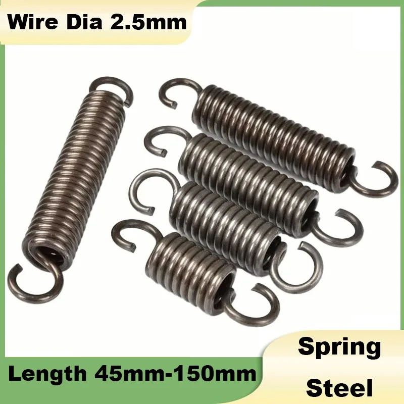 1Pcs Expansion Spring 2.5mm Wire Dia Outer Dia 14mm-22mm Tension Extension Expanding Extending Springs Length 45mm-150mm