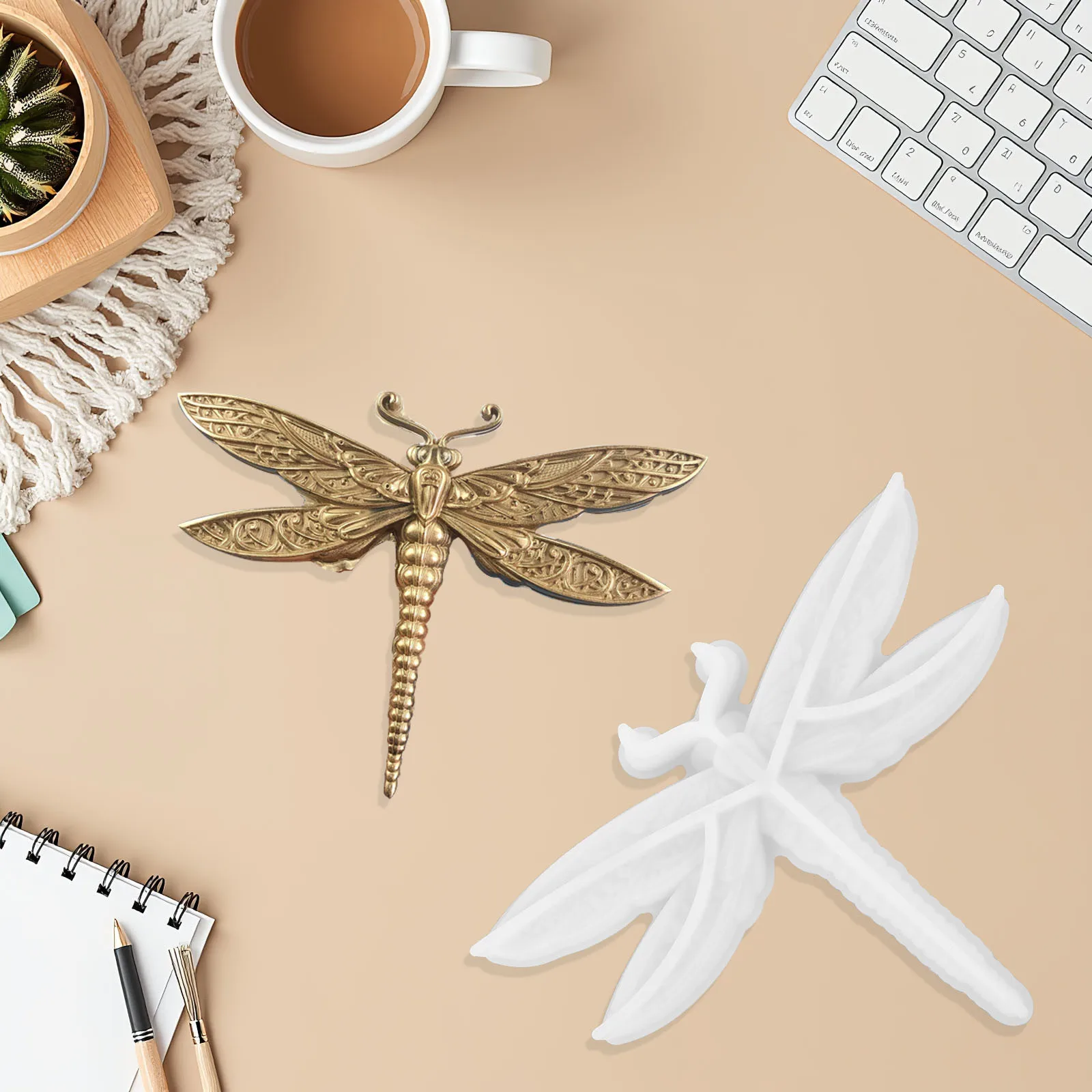 

3D Dragonfly Mold Silicone Craft Tool for Epoxy Resin Jewelry Making and Home Decor Art Projects White Dragonfly Decor