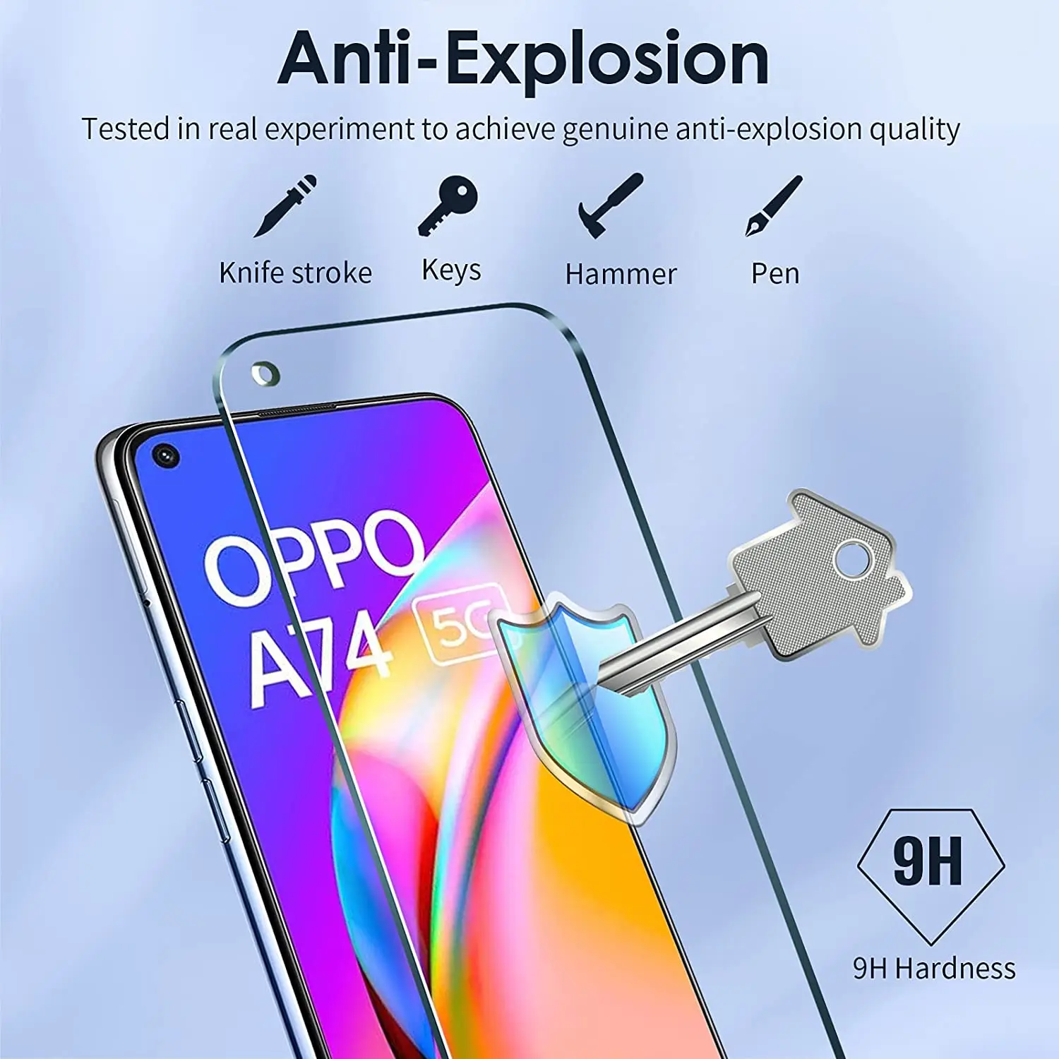 Película de vidrio templado 9H para OPPO A74 5G 2/4 piezas HD, Protector de pantalla de vidrio