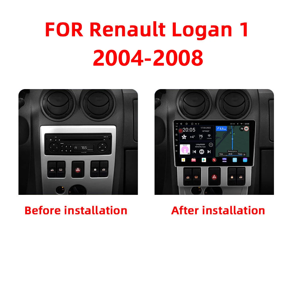 Car Radio Suitable for Renault 2004-2007 RENAULT LOGAN/L90 Android Navigation 9-Inch Versatile Modification Face Frame