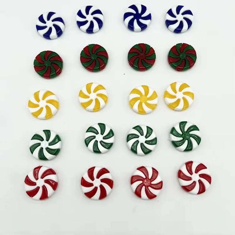 10 Pcs New Christmas Candy Colored Injection Molded Lollipop Double Color Candy Windmill Candy Christmas Ornaments