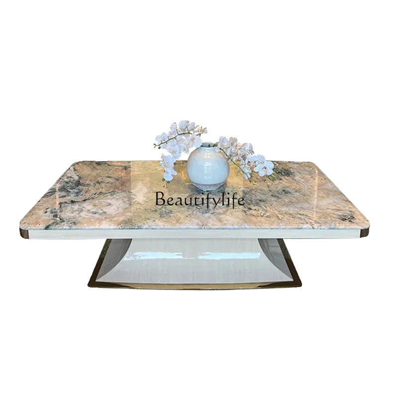 

Italian light luxury marble coffee table simple modern villa living room luxury coffee table