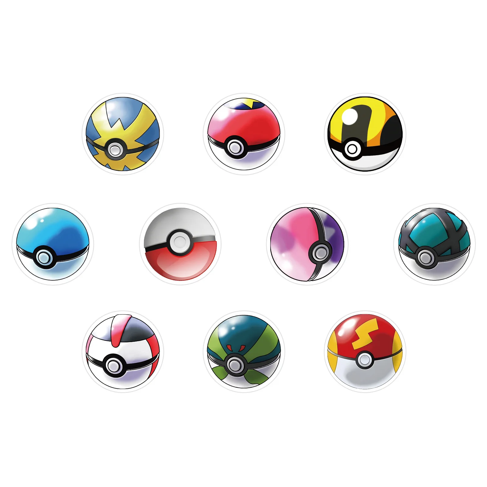 500PCS Cartoon Animation Pokémon Poké Ball Roll Sticker Tape Hand Account DIY Decorative Sealing Sticker Waterproof Cup Toy image 4