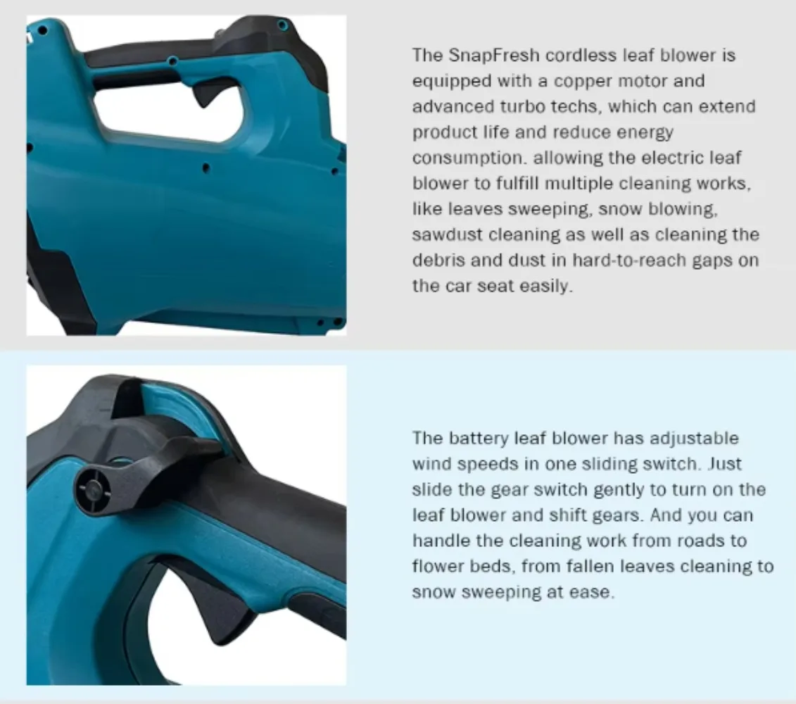 Brand New Battery Powered Brushed Motor Portable Lightweight, Blower Handheld Leaf Blower Fast Shipping