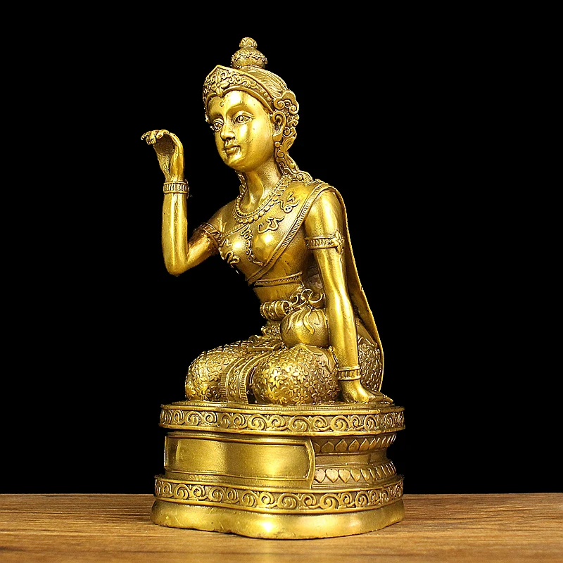 Southeast Asia Thailand temple Nang Kwak Goddess of wealth Golden Buddha COPPER statue Bring good luck for home store