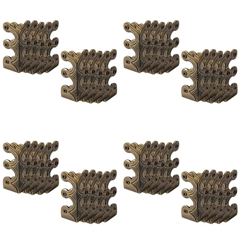 Wide Use 40PC Skiffers Baseboard Corner Protectors,Solid Brass Skirting Board Protectors,Baseboard Corner Protectors Bronze