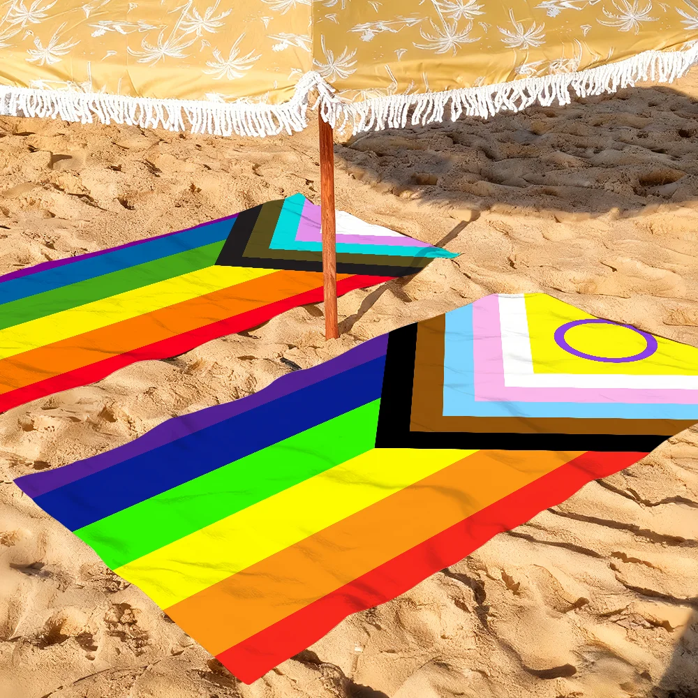 Subtle Pride Rainbow Flag Towel Quick Dry Soft Yoga Swimming Fitness Mountain Climbing Large Beach Towels