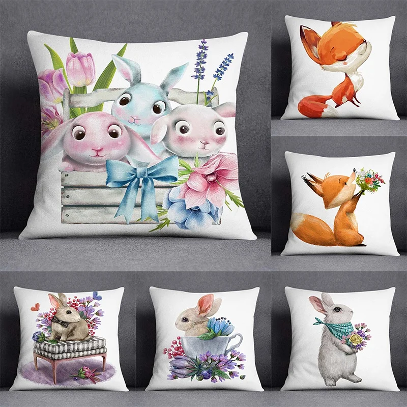 

Декоративная наволочка с рисунком животных для йоги, маленькой девочки, квадратное украшение для дома и офиса