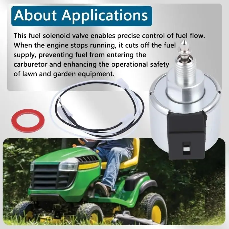 652F Universals Mower Solenoid Valves Replacement 846639 Fuels Shut Off Solenoid Valves with Wiring Harness Garden Mower Parts