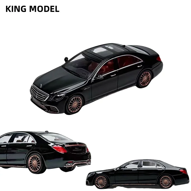 KING MODEL 1/64 Mercedes-Benz S65 L AMG W222 alloy model, children's collection of decorative toys, holiday gifts for friends.