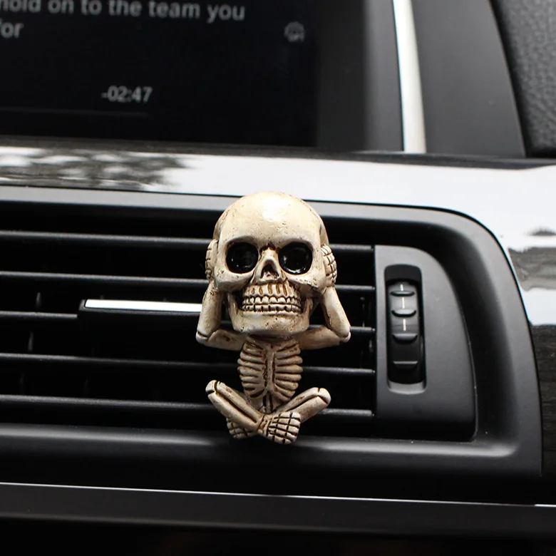 Couverture de crâne de voiture, trois produits d'intérieur aromatisés, ornements créatifs en résine, décoration en résine pour sortie d'air