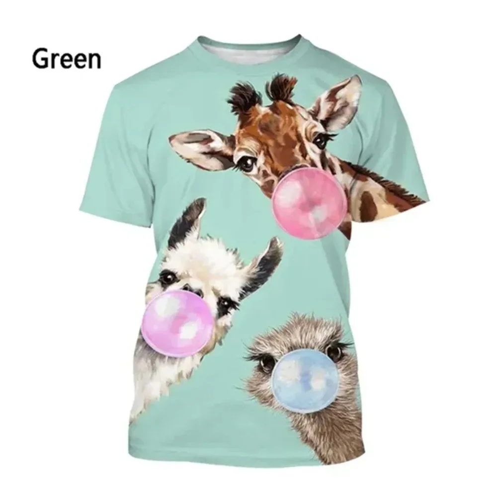 Cute Animal Giraffe 3D Print Sport Quick-dry Breathable Menwomen's Tshirt Outdoor Street Holiday Casual Parent-childShort Sleeve