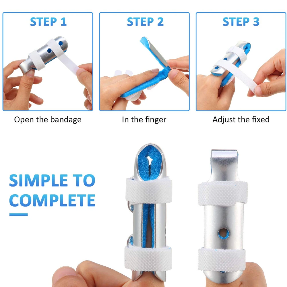 3 pz/set stecche per dita per l'immobilizzazione delle nocche delle dita di adulti e bambini raddrizzamento delle dita rotte, artrite, distorsioni