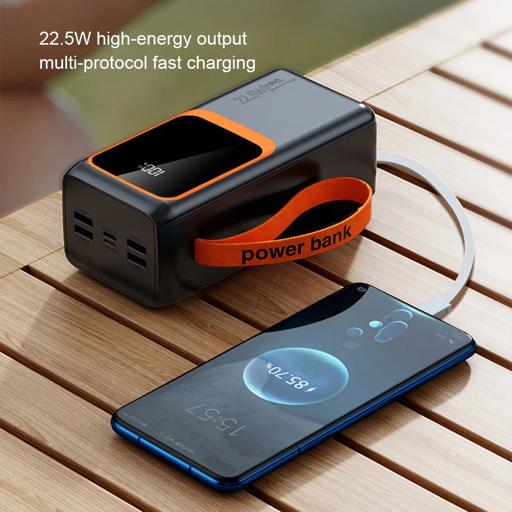 

50000 мАч 80000 мАч Power Bank с кабелем для iPhone 16/15/14 Pro Max Samsung S24/Xiaomi/Huawei 30000 мАч Портативное зарядное устройство