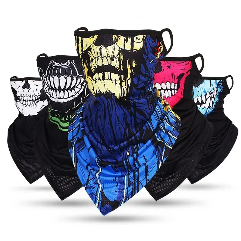 

3D Skull Masks Unisex Outdoor Face Scarf Bandana Motorcycle Headgear Earloops Neck Face Protection Windproof Cycling Balaclava