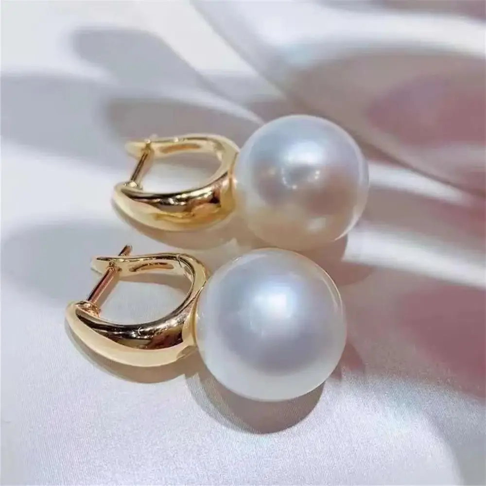 DIY Pearl Accessories 925 Silver Ear Nail Empty Holder Fashion Gold Silver Eardrop Holder Suitable for Mounting 8-12mm Beads