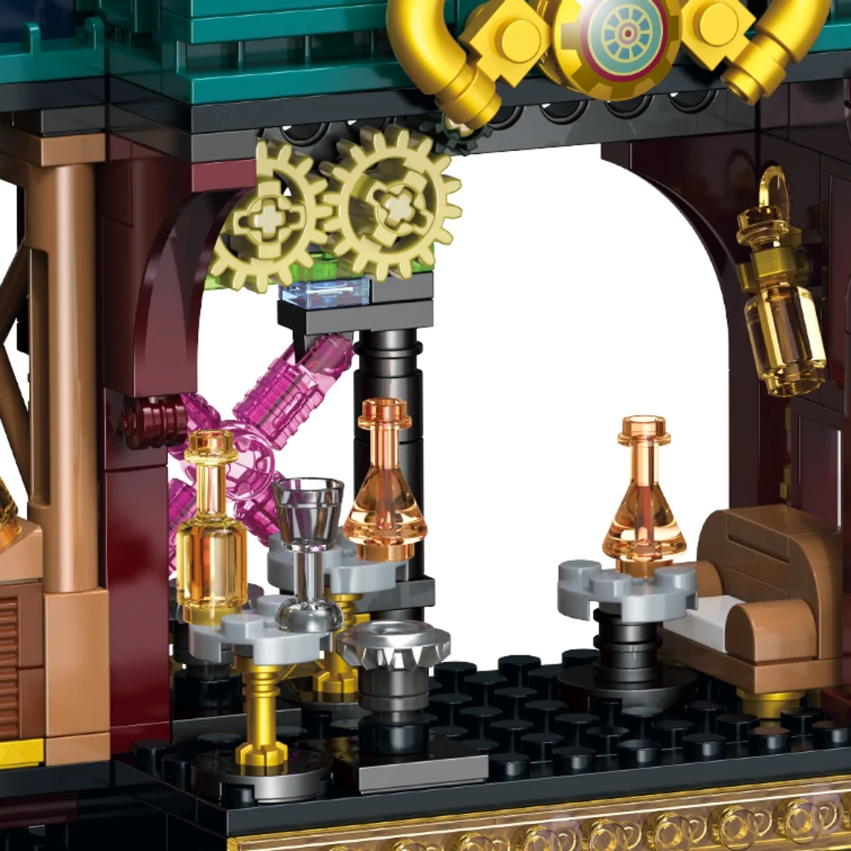 Mechanical Steampunk bar Building Blocks Set City technic mini brick Toys boys Kids Adults Birthday Holiday Christmas Gifts