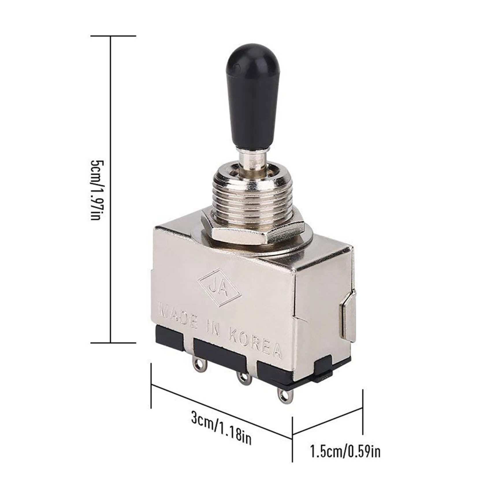 AS98-قفل حزام كروم برأس مسطح للجيتار الكهربائي مع مفتاح تبديل ثلاثي الاتجاهات، مفتاح اختيار معدني مغلق 3 طرق