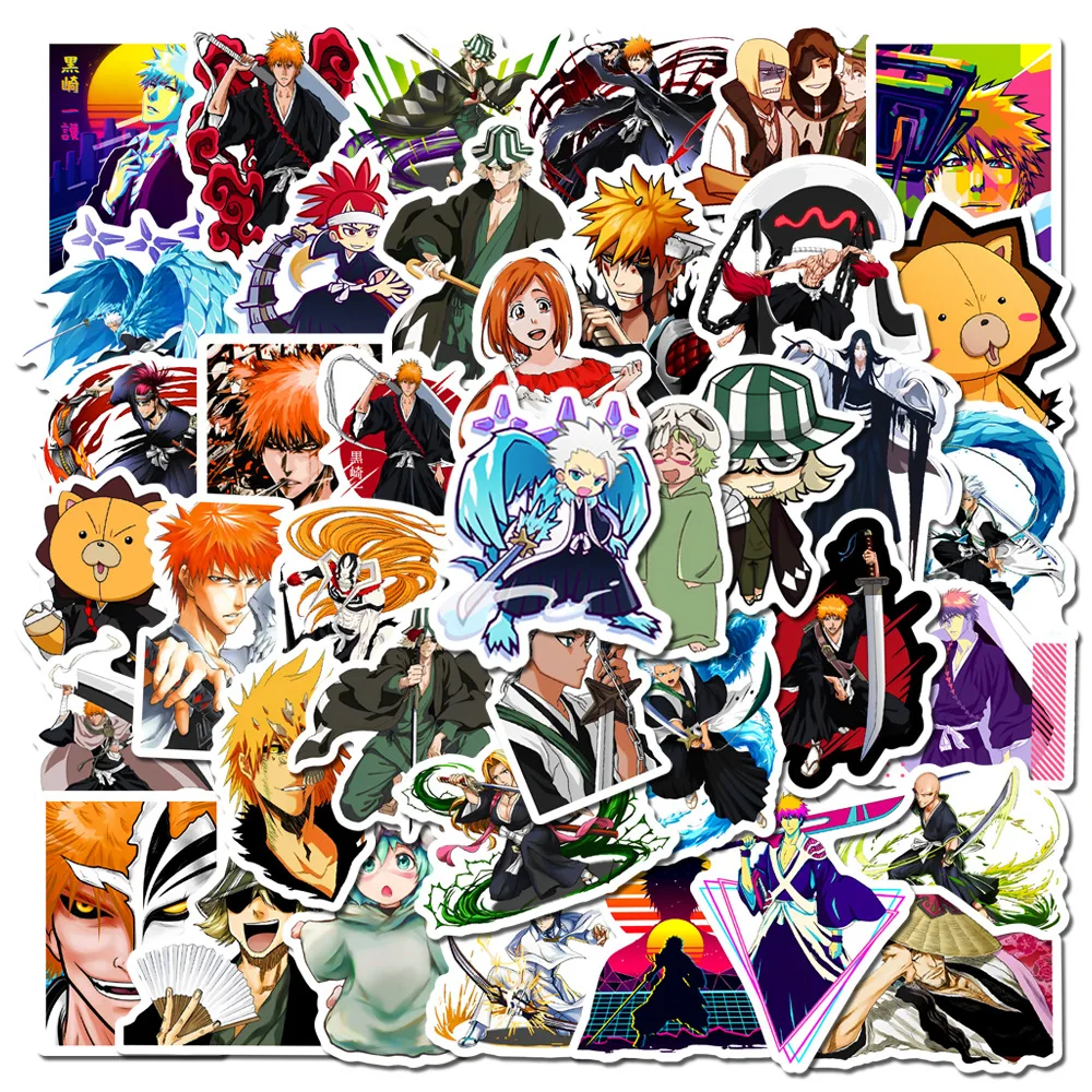 10/30/50PCS Cool Anime Cartoon BLEACH Stickers Toy Decals PVC Waterproof DIY Phone Guitar Notebook Car Kids Graffiti Sticker