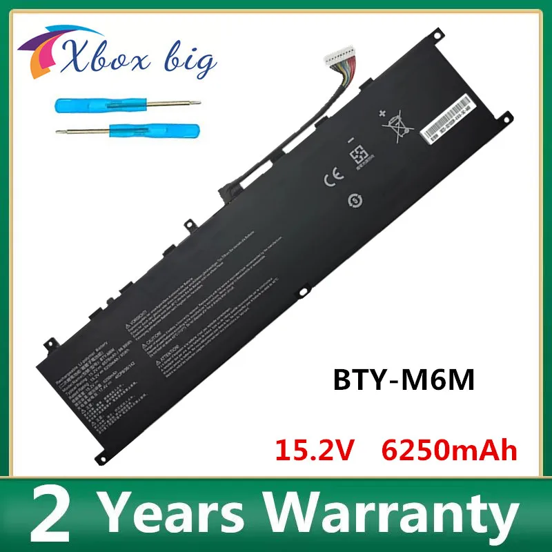 BTY-M6M Laptop Battery for MSI Creator 15 A10SET-078TR Stealth 10SF-462TR 10SFS-007CN/064I 15.2V 95Wh 6250mAh