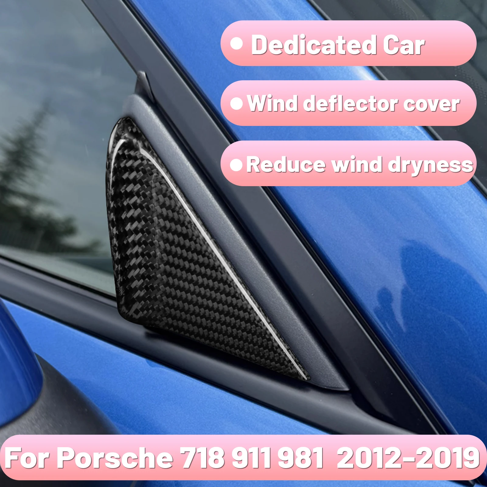 

Carbon Fiber Door Pillar a Main Panel Outer Door Panel Stickers for Car Exterior Compatible with For Porsche 911 718 981 12-19