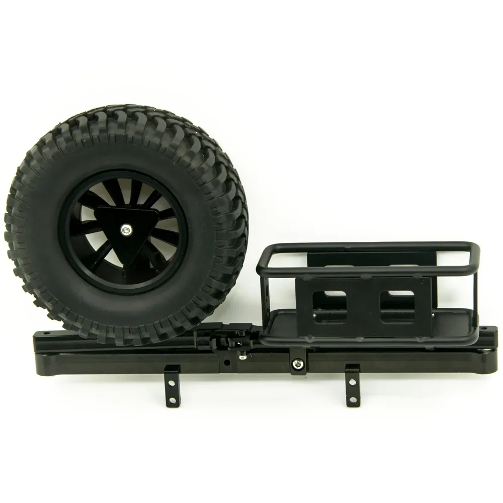 Metal rear bumper with spare tire frame for 1/10 RC Crawler Car RC4WD D90 D110 Gelande II Upgrade parts