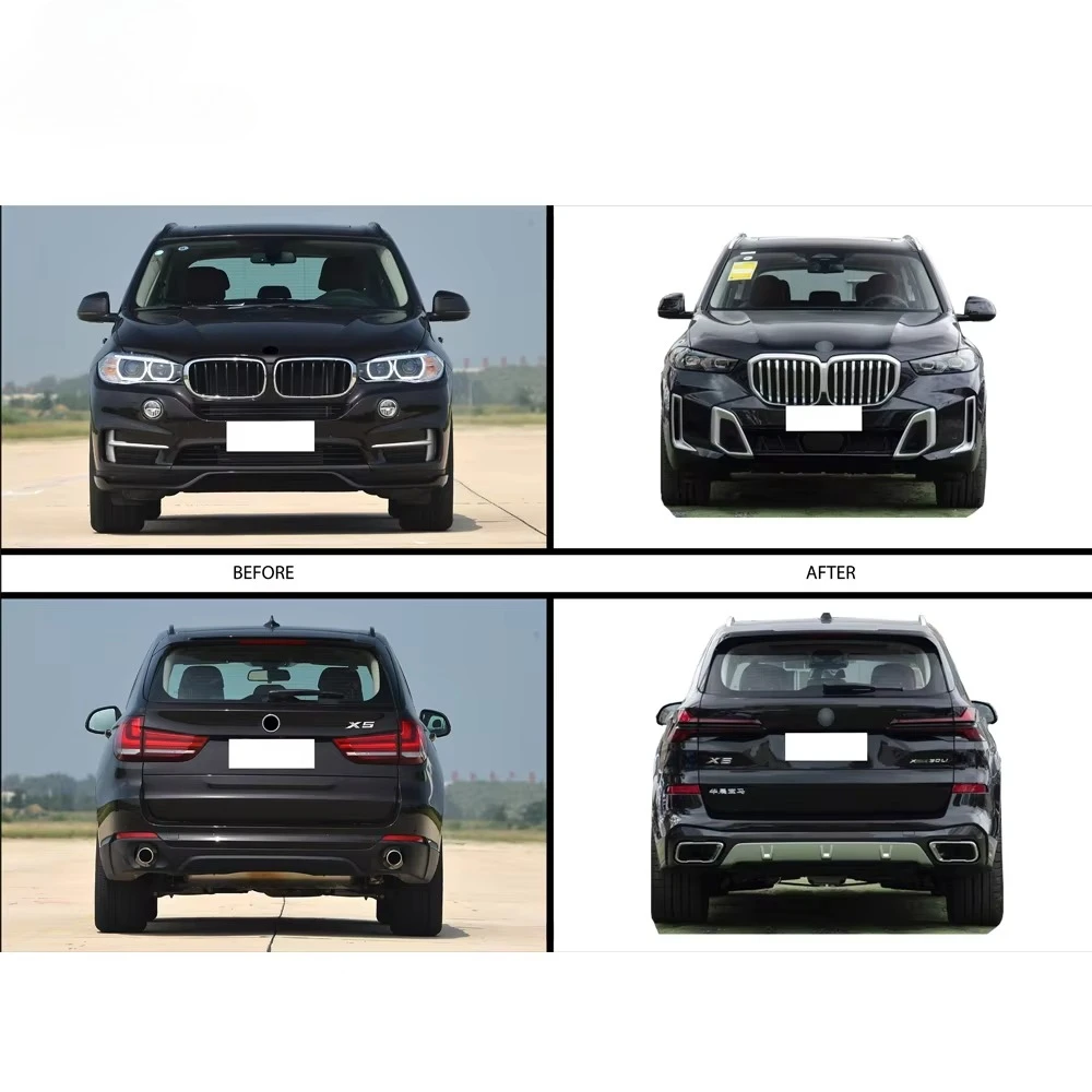 Комплект обвеса для BMW X5 F15 (2013-2018) для обновления до G05 LCI 2023: передний бампер, решетка радиатора, боковые пороги, крылья, задний бампер