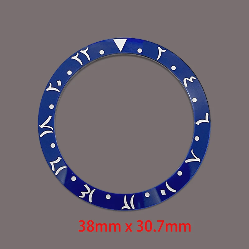 Изогнутое керамическое кольцо безеля для часов 38 мм подходит для SKX007 SRPD SUB, корпус NH35 NH36, механизм, кольцо безеля, ремонтные детали