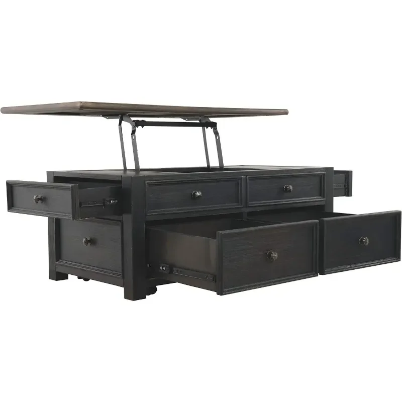 

[Горячая распродажа, купить сейчас! ] Журнальный столик с подъемным верхом Tyler Creek Rustic Farmhouse и ящиками, коричневый и черный