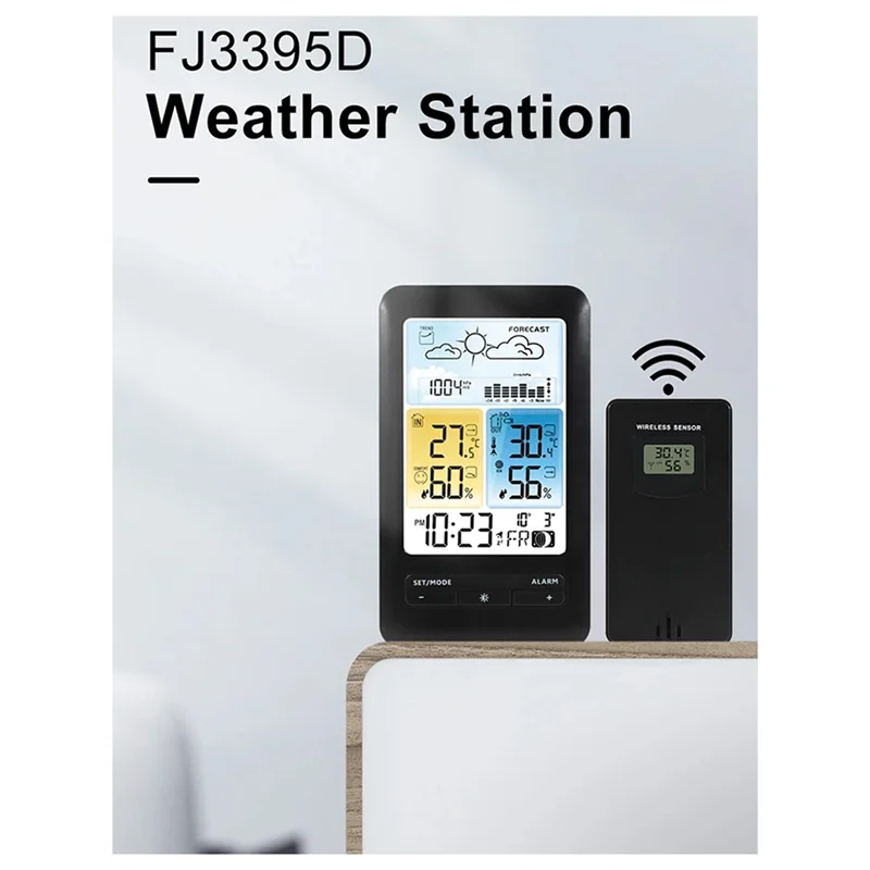 Wireless Digital Display Weather Station Thermometer, Temperature And Humidity Alarm Clock, Weather Forecast Sensor