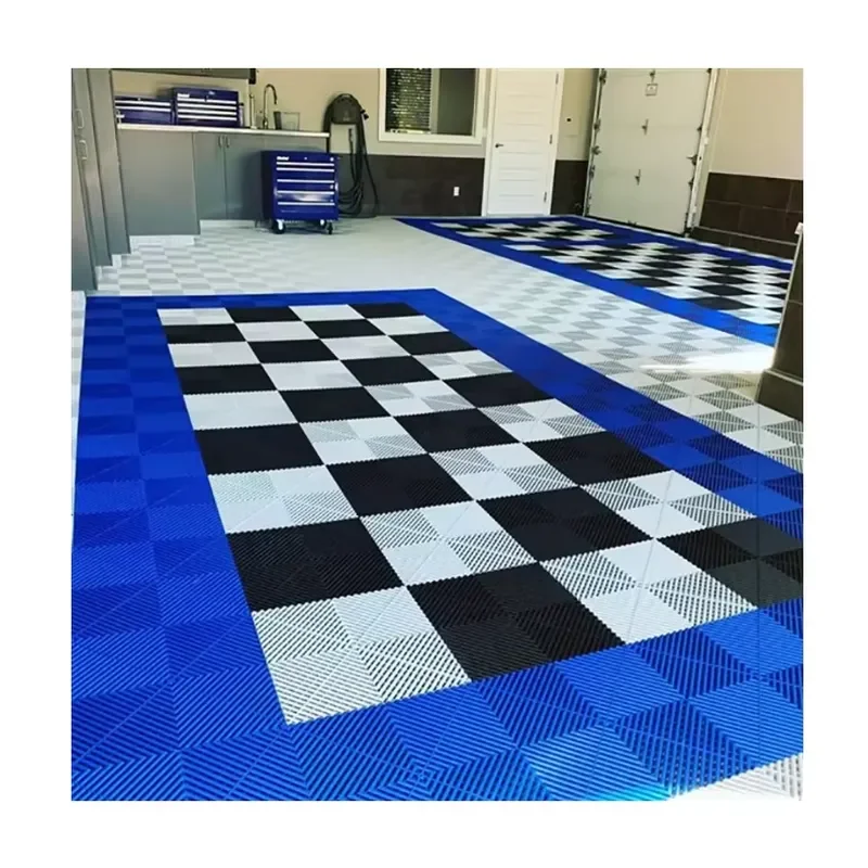 Smooth PP Plastic Floor PP PVC Garage Floor Tiles Flat Mat Modular Garage Flooring for Garage