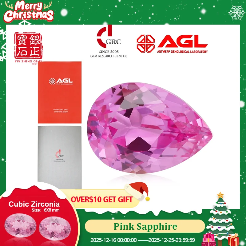 

YinZheng Flame Melted Pear Shape Pink Sapphire Stone Can Be Provide GRC Or AGL Certifacate Synthetic Cultivate Pink Sapphire