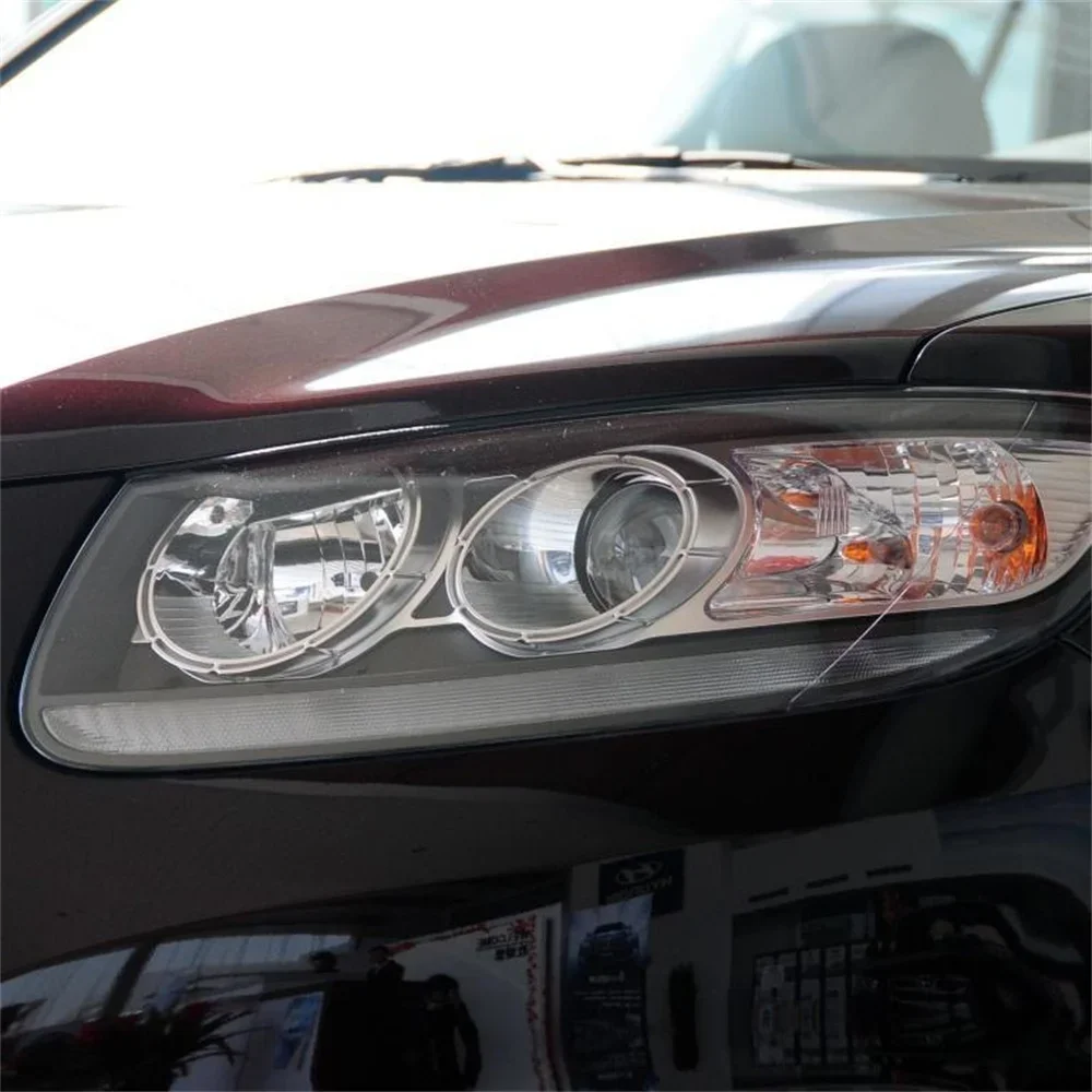 HTTCY     لشركة هيونداي سانتا 2008 ~ 2012 الجبهة سيارة غطاء المصباح عدسة قذيفة غطاء المصباح عاكس الضوء كشافات قناع خفيف