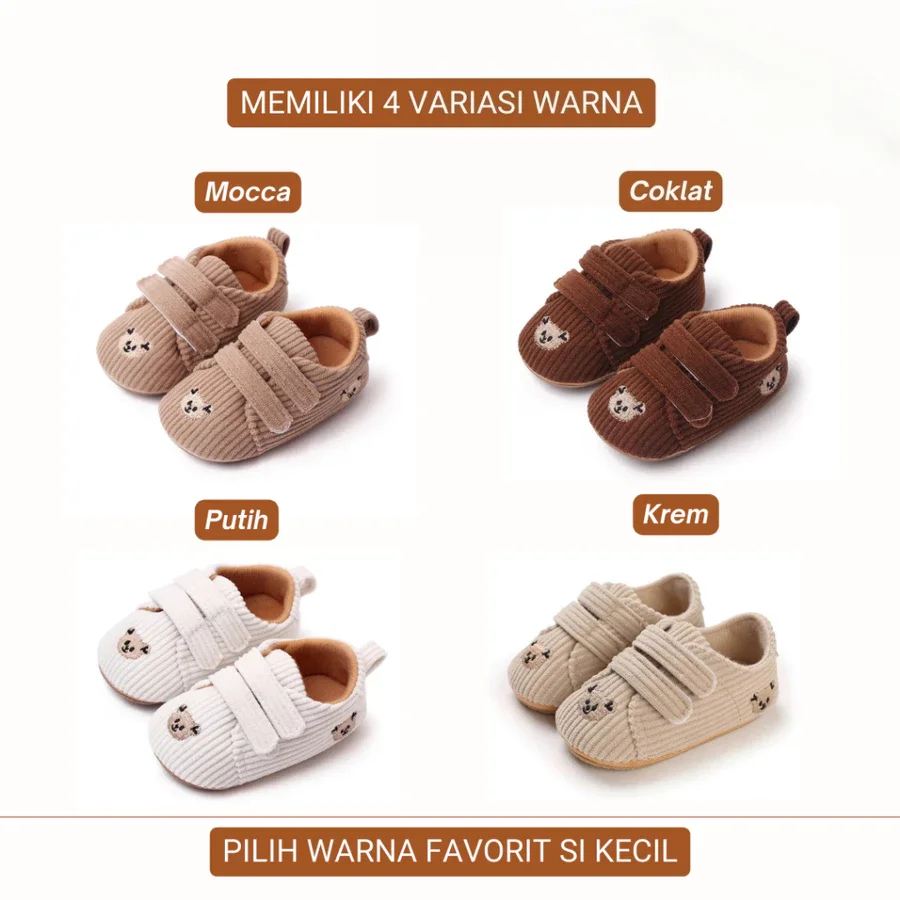 Spring and summer fashionable and simple white teddy bear cloth shoes, comfortable walking shoes for newborns and babies
