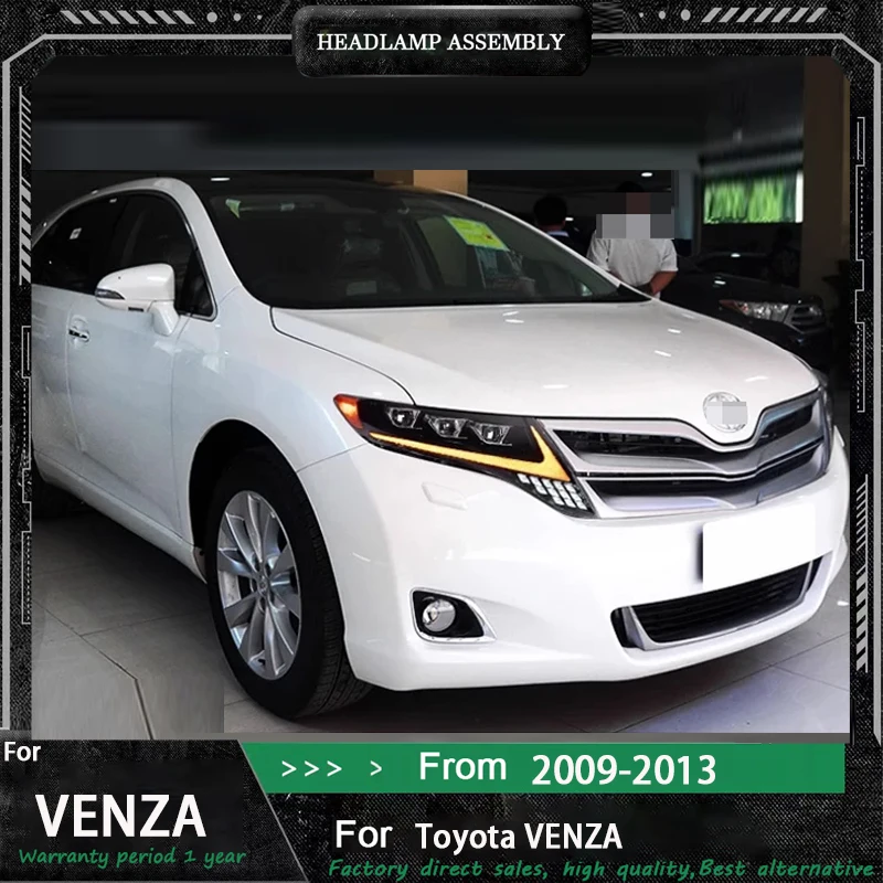 Suitable for Toyota Venza 2009-2013 Headlight Assembly Retrofit LED Daily Running Light Water Steering