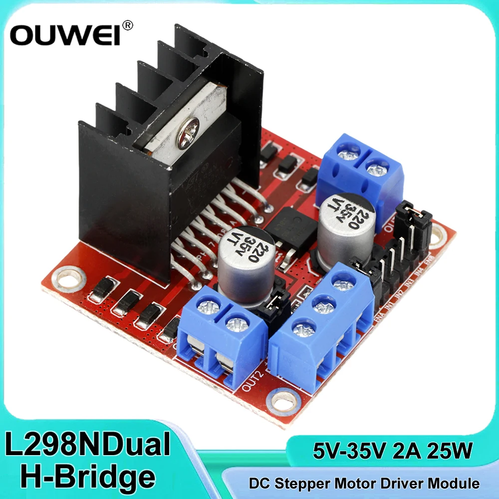 L298N DC Stepper Motor Driver Board Module Smart Car Robot Breadboard Peltier High Power Dual H-Bridge Controller for Arduino