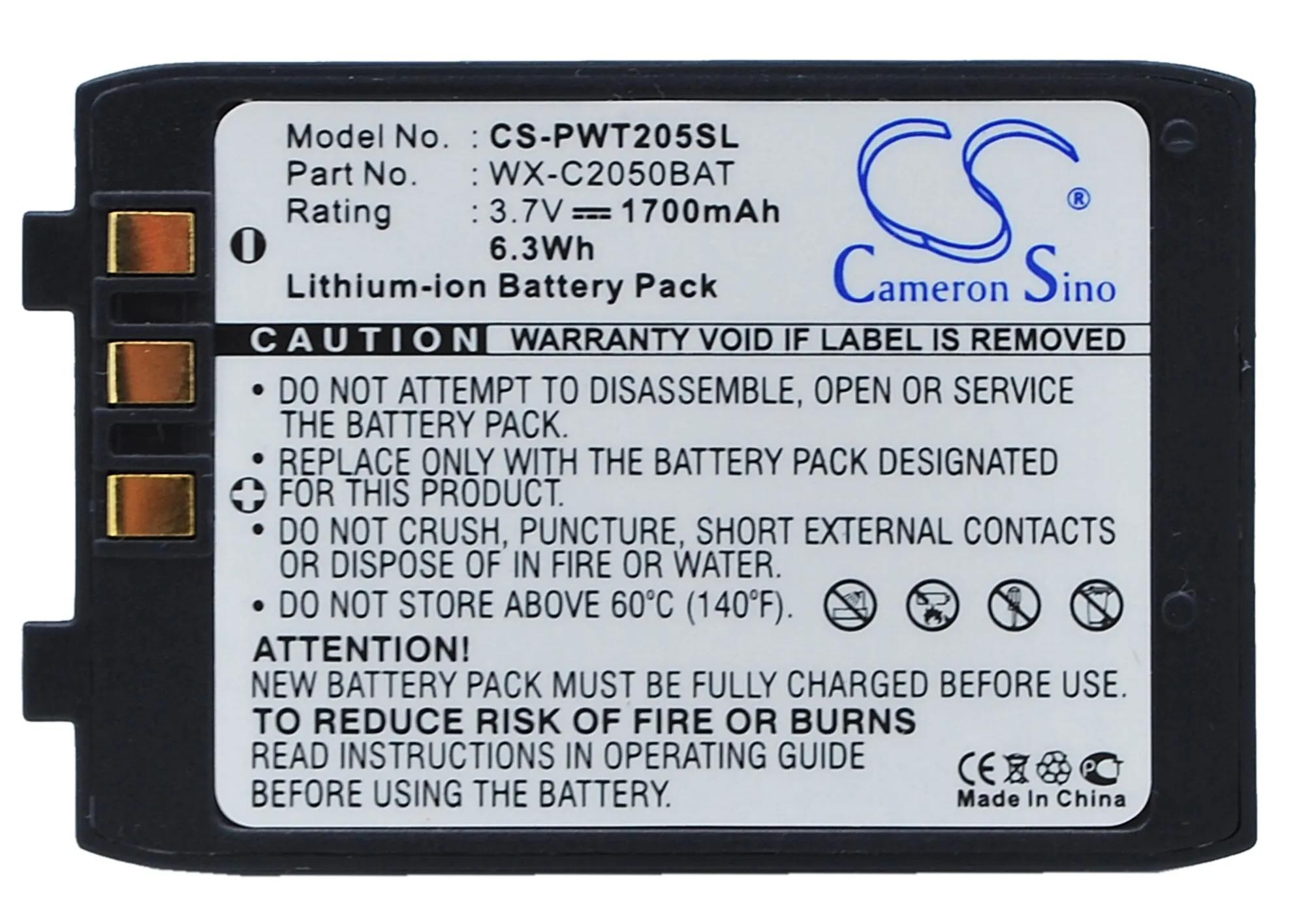 CS 1500mAh  Battery For Panasonic 2050BAT 2051BAT PA12110026 WX-C2050BAT WX-CT2050 Attune Aio 2050 WX-CH2050 Ultraplex II 2051