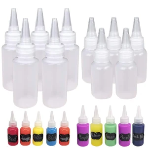 Clear Squeezable PET Plastic with Screw-On Lids Oil Dropper Bottles Glue Bottles Pigment Container Refillable Bottles