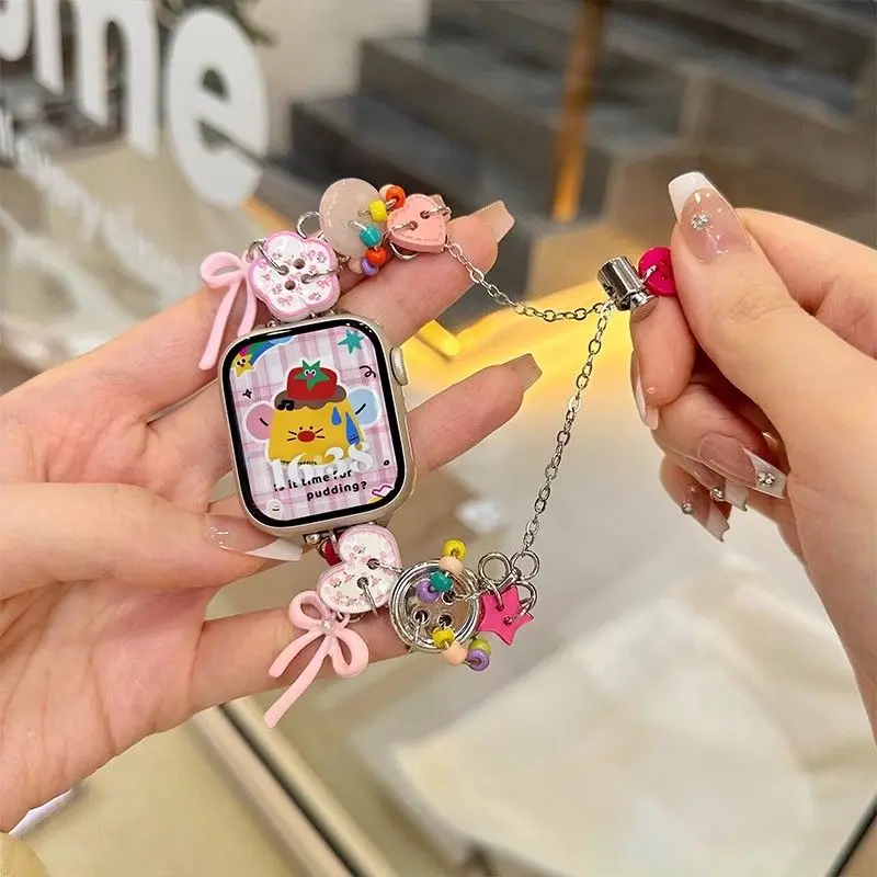 Button dopamine strap compatible with 38/40/41/42/44/45/46/49mm compatible with Apple Watch strap Ultra/Se10/9/8/7/6/5/4/3/2/1 - view 4